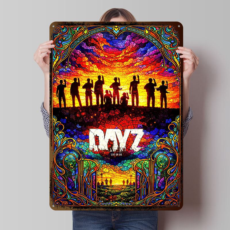 Vintage Gaming Accessories - DayZ Stained Glass Tinplate Poster Customized