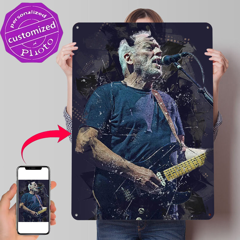 Vintage Gaming Accessories - David Gilmour Metal Poster Customized Wall