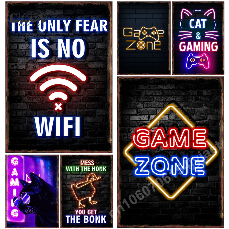 Neon Gaming Zone Metal Tin Sig - Gaming Accessories Europe review and price