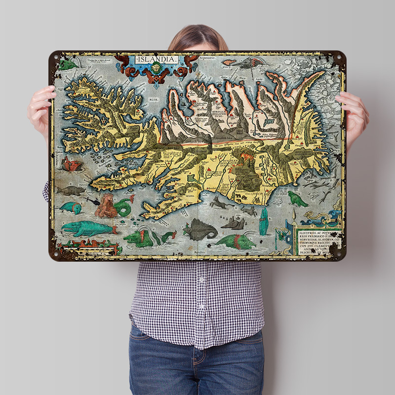Map of Iceland Metal Poster Cu - Gaming Accessories Europe review and price