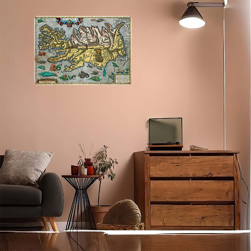Map of Iceland Metal Poster Cu - Gaming Accessories Europe review and price
